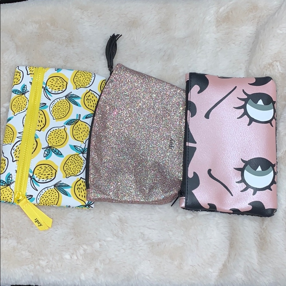 3 Ipsy Small Makeup Bags Only